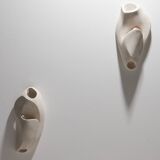 Coral 2 white stoneware wall light