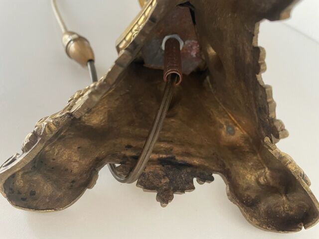 Lamp pique candle gilded bronze 60 cm, nineteenth century.