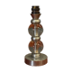 1950s lamp made up of two glass balls and a stainless steel base