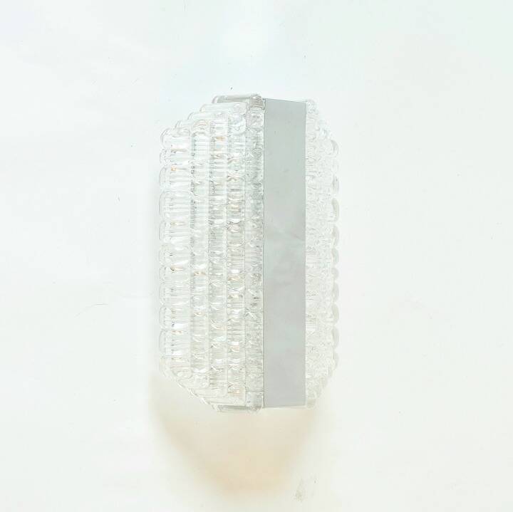 Mid-Century Modern Glass & Chrome Wall Lamp from Kaiser, Germany, 1960s/70s