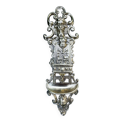 Porte revues en laiton baroque ancien porte allumettes mural en laiton