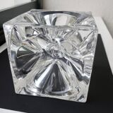 Daum france, rare cendrier cube "roc22", vers 1975, tbe