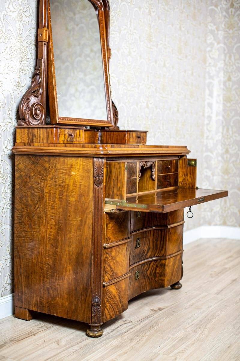 Antique Two-Part Dresser with Mirror, 1890s
