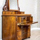 Antique Two-Part Dresser with Mirror, 1890s
