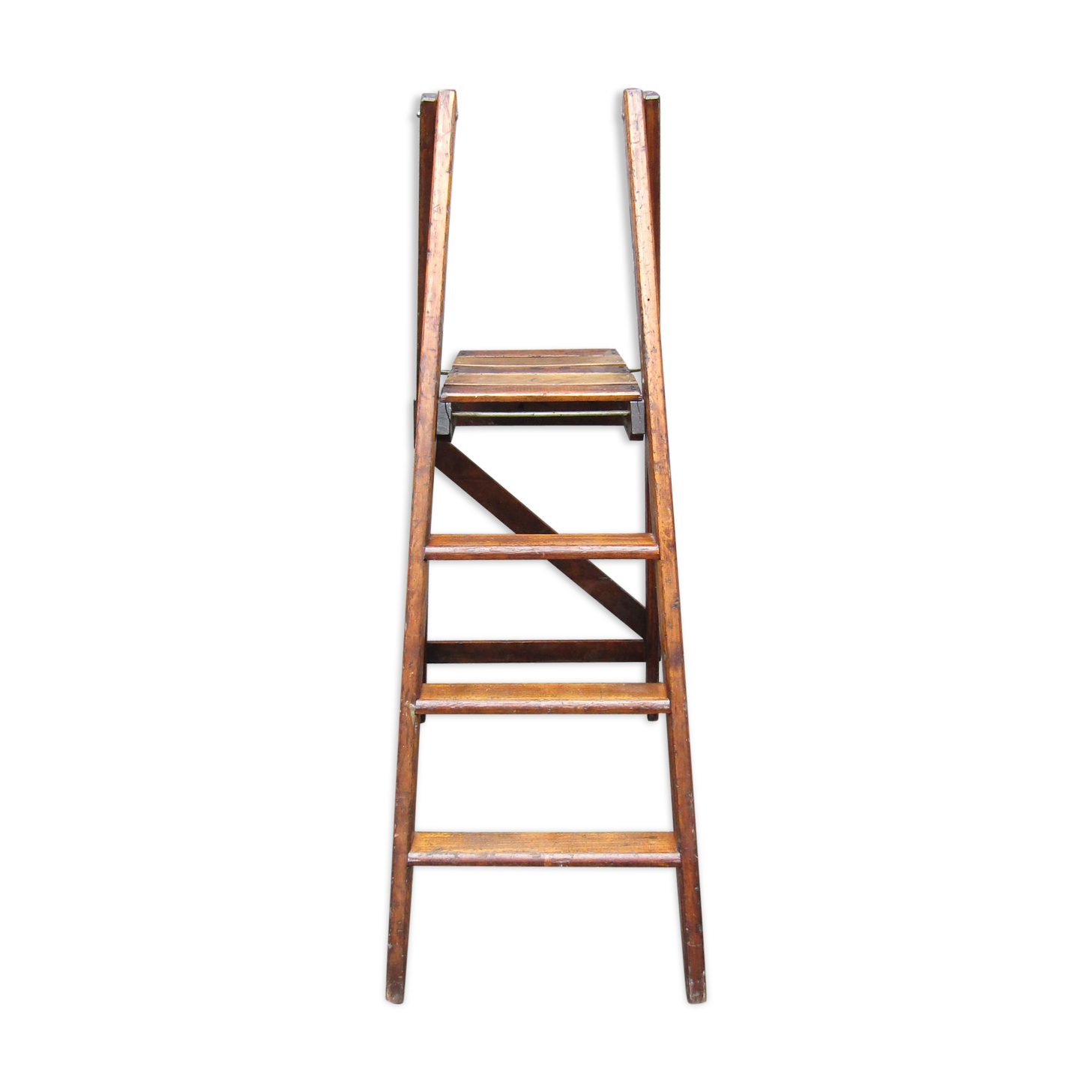 old stepladder scale vintage library