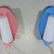 2 Wall lamps pink & blue 1950’s