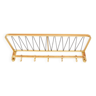 Gold-plated aluminum wall coat rack circa 1950/60 (63.5 cm)