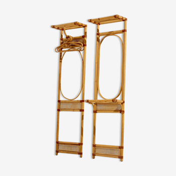 Set of two bamboo coat racks