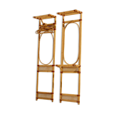 Ensemble de deux porte-manteaux en bambou