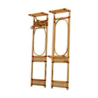 Set of two bamboo coat racks