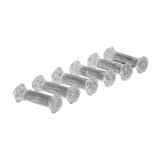 Set of 6 molded glass knife holders