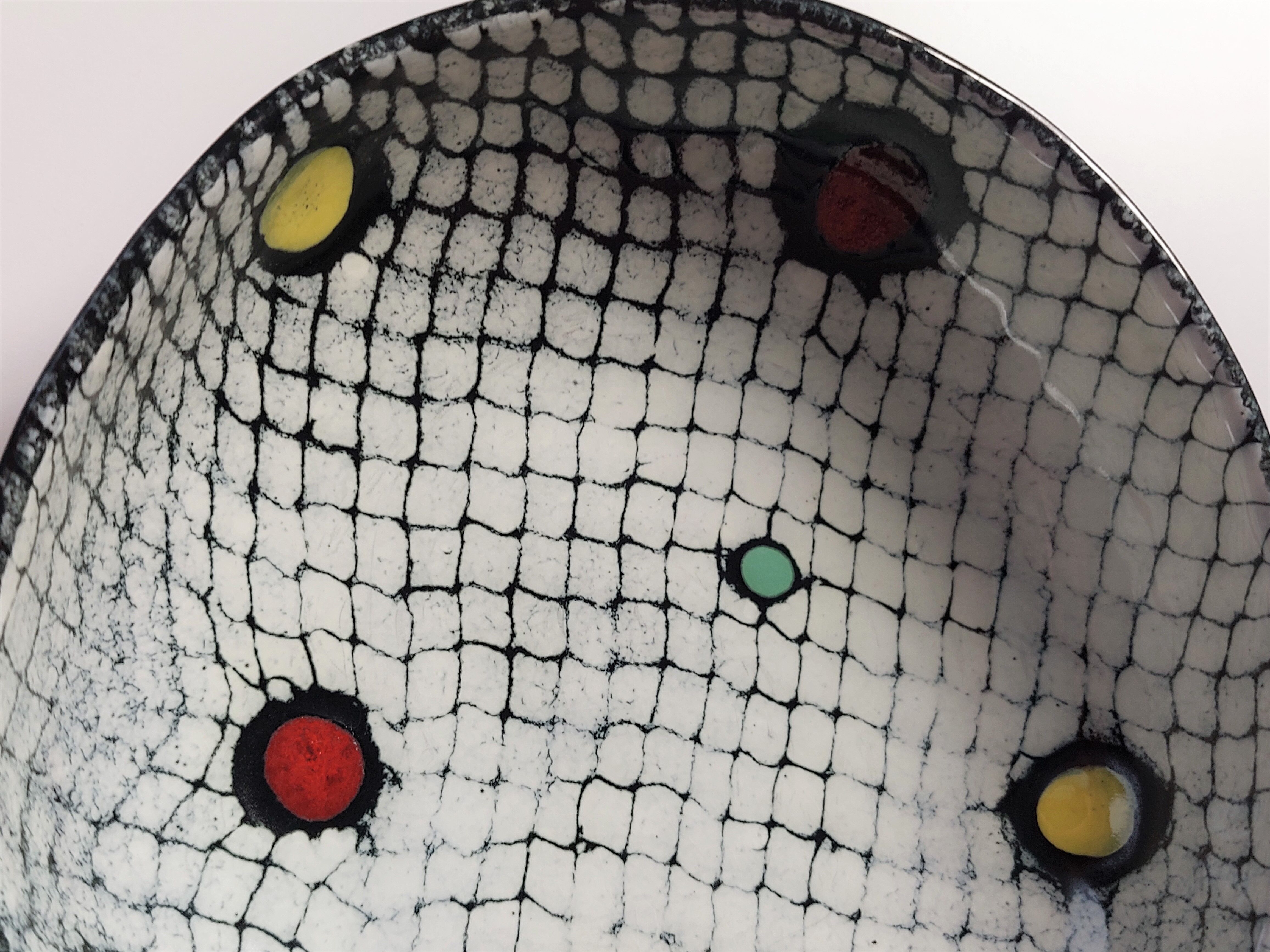 Italian ceramic serving bowl by aldo londi for bitossi 1950's