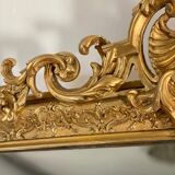 Old Louis Philippe golden mirror with pediment