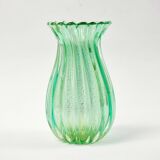 Mid-Century Ribbed Murano Glass Vase by Archimede Seguso for Seguso Vetri d'Arte, Italy, 1950s