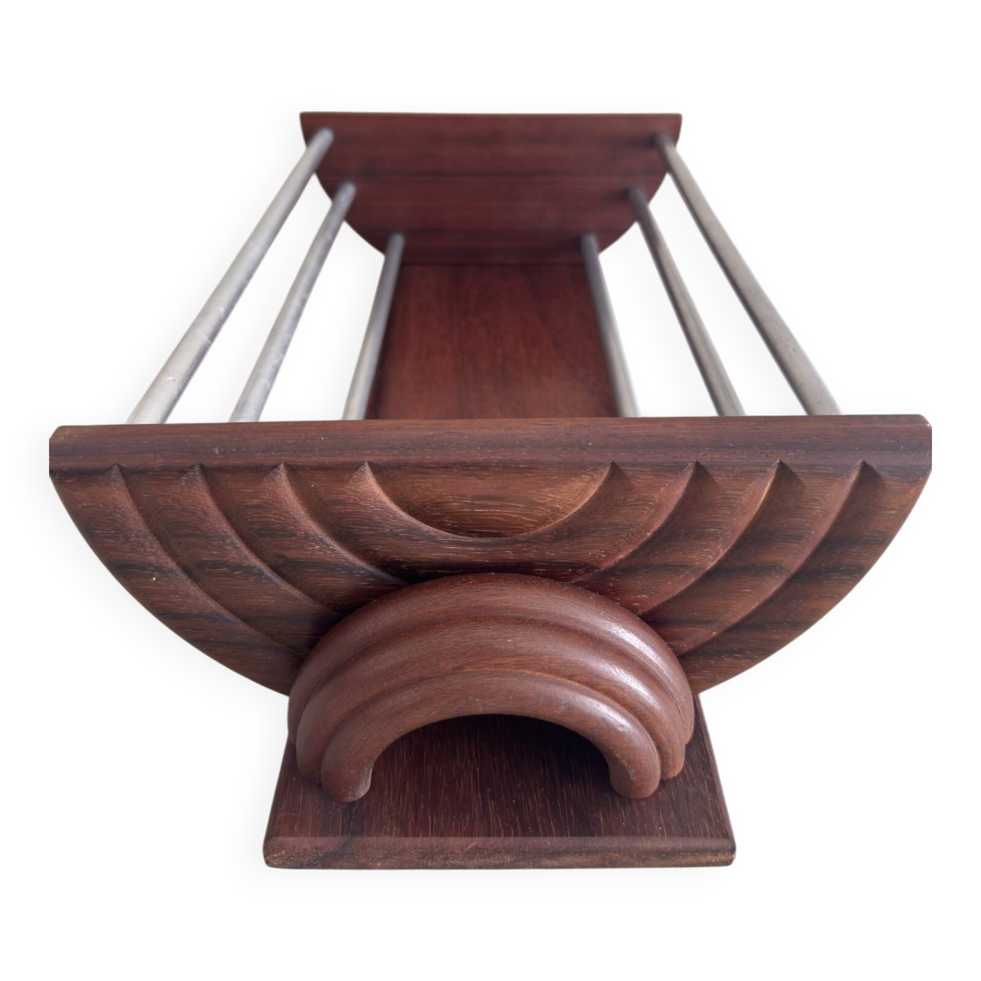 Art Deco fruit bowl in wood and aluminium