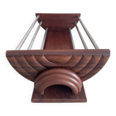 Art Deco fruit bowl in wood and aluminium