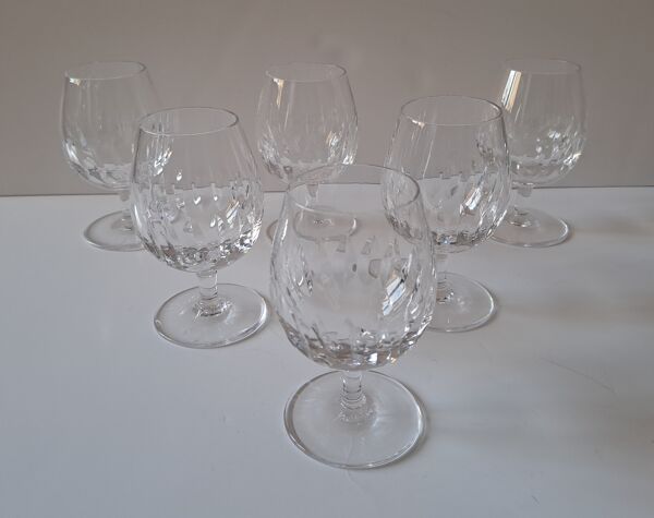 6 verres à cognac Bayel cristallerie Royale de Champagne