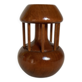 Varnished wooden candle holder