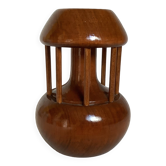 Varnished wooden candlestick