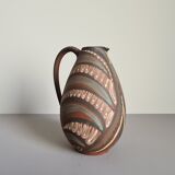 60 year pitcher / arts and crafts / collectible ceramics / vintage / signed / Mid-Century