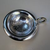 Silver metal tea strainer