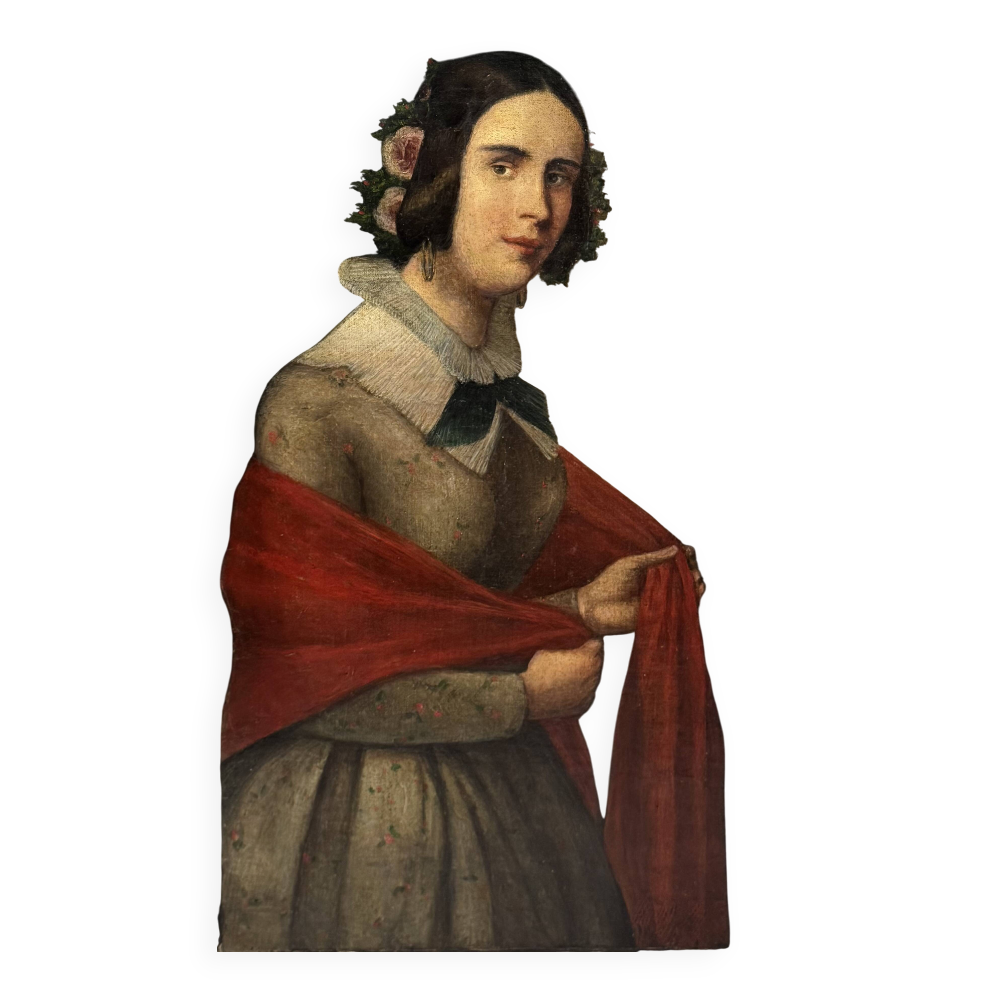 Portrait d'une jeune femme école italienne