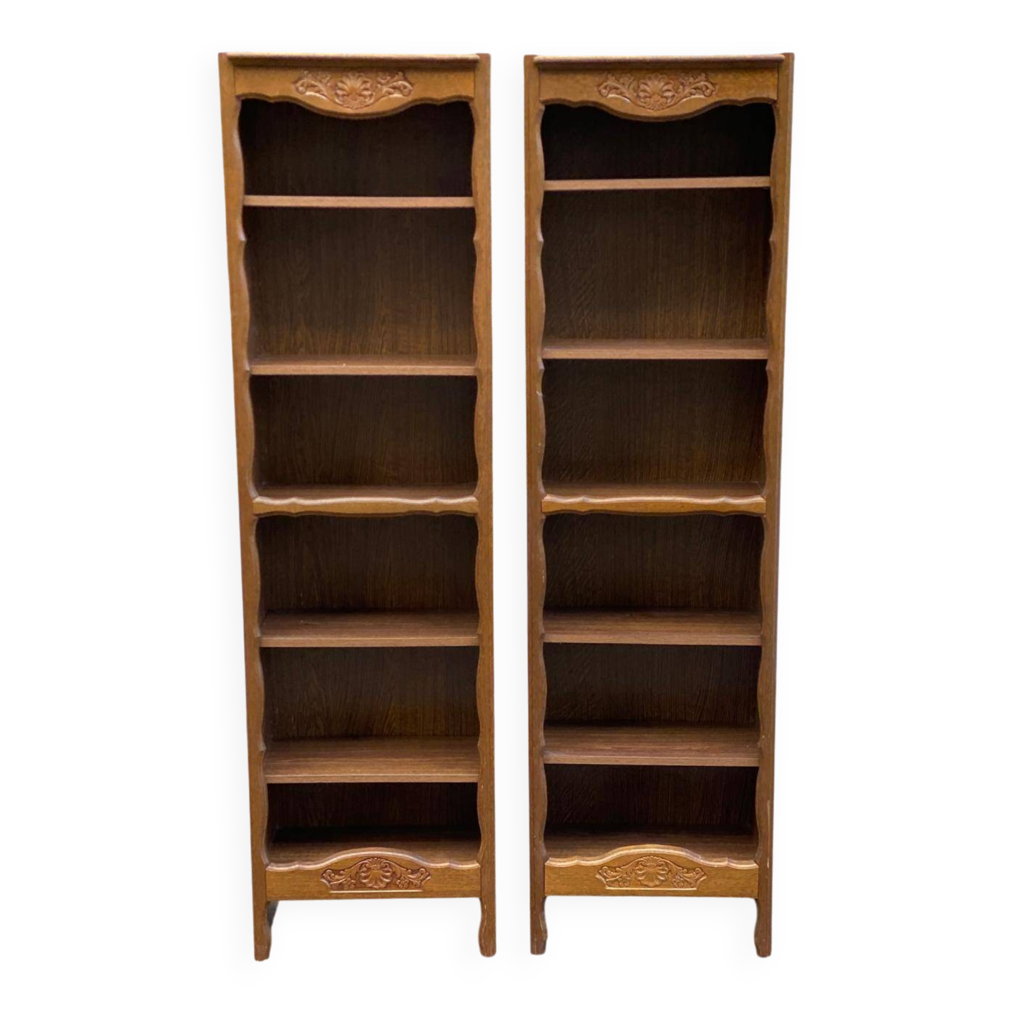 2 Louis XV wooden Bibus bookshelves from the 1990s.