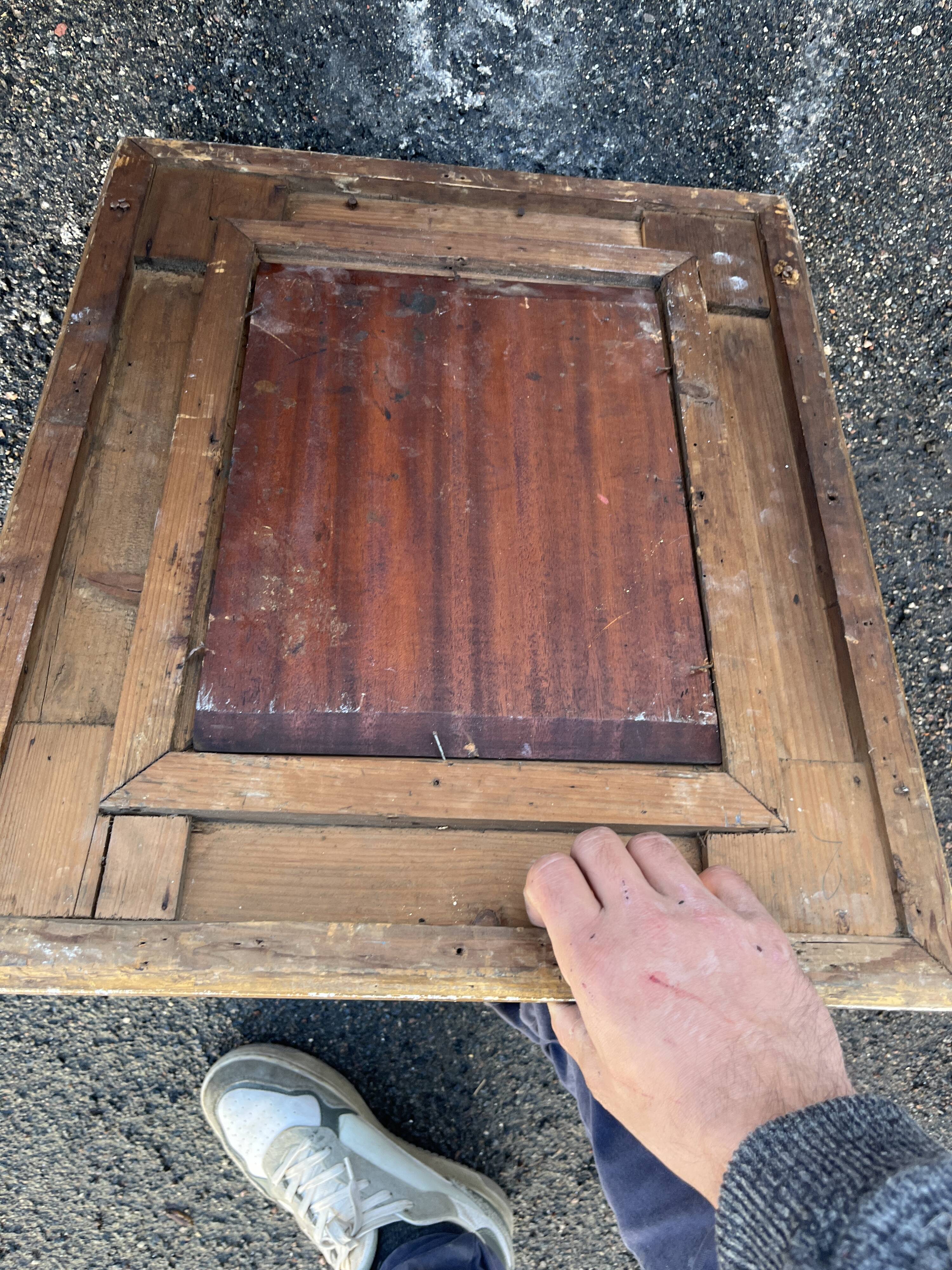 Antique Table XIX – Bouquet of Roses – Oil – Sculpted Gilded Frame
