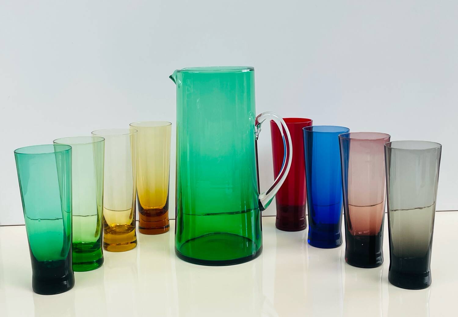 Service for orangeade in green colour, Scandinavian design 1960-70.