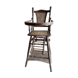 High cane chair that can be transformed into wood