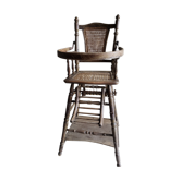 Chaise haute cannée transformable en bois