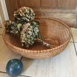 Round basket in braided folder