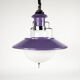 Brevettato space age hanging lamp in opal glass and metal italy 70s