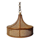 Vintage rattan hanging lamp – woven bamboo pendant light – boho design