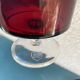 Set of 6 dessert bowls / vintage ruby red glass glasses