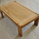 Designer coffee table 1970-1980 in kois elm and glass