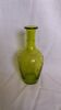 Cut and engraved green blown glass carafe vase
