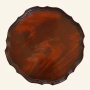 African mahogany guéridon, turned with a sculpted tripod leg.