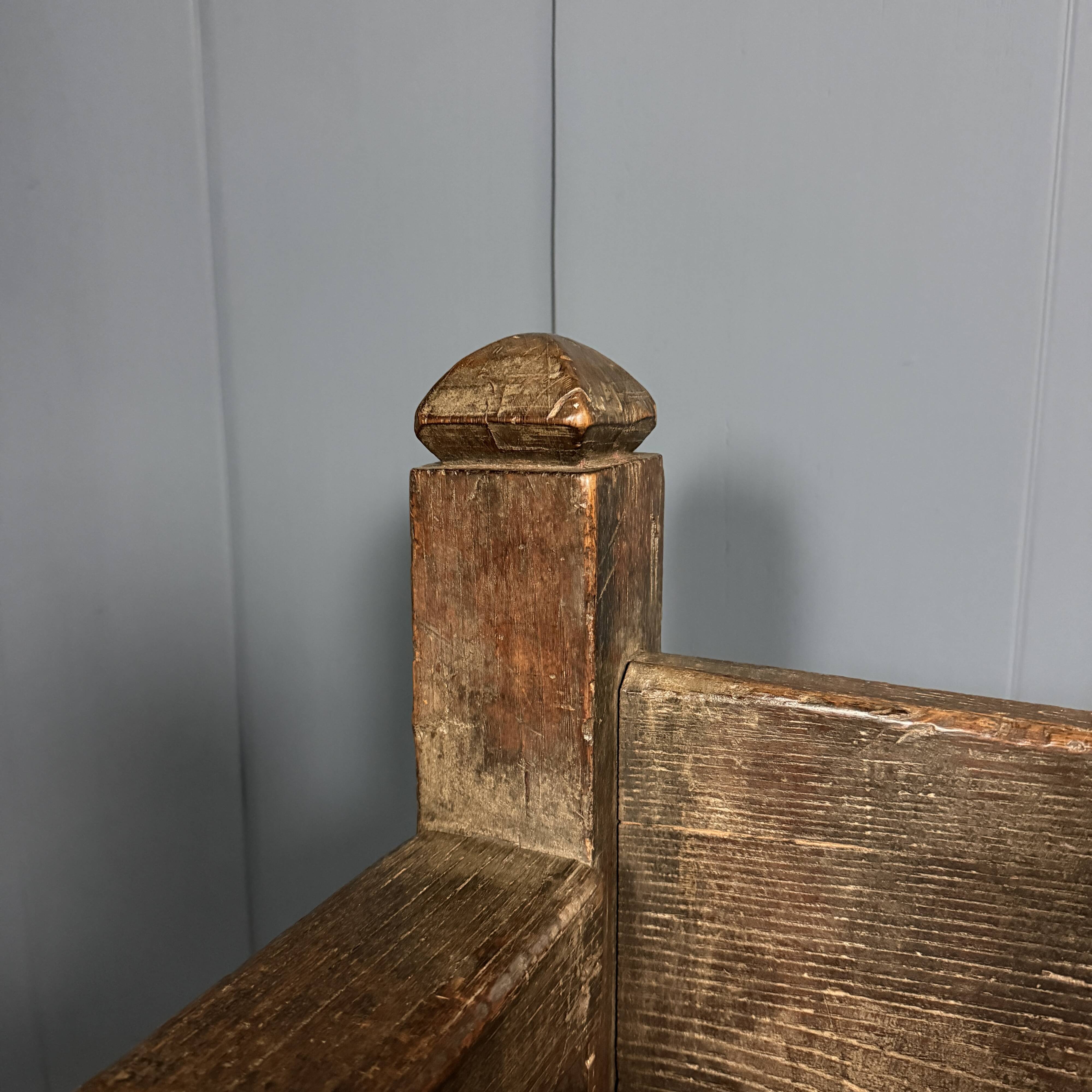 Antique Spanish chestnut wood bench from the 18th century