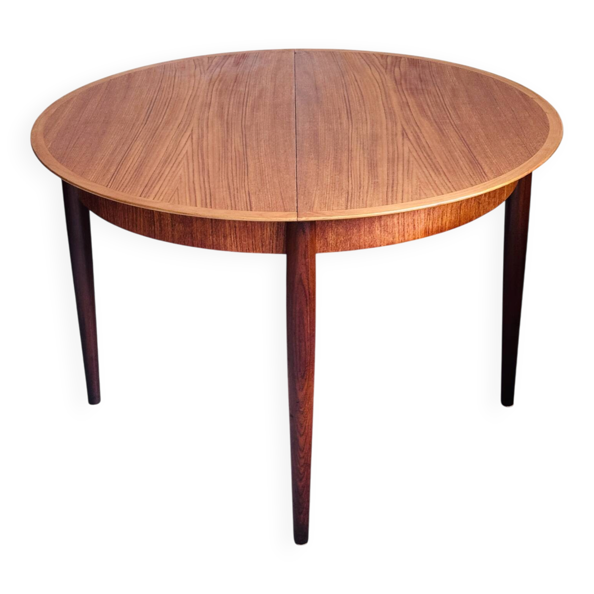 Vintage round dining table 1960s teak Lübke