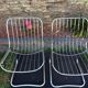 Pair of vintage armchairs in chrome tubular steel