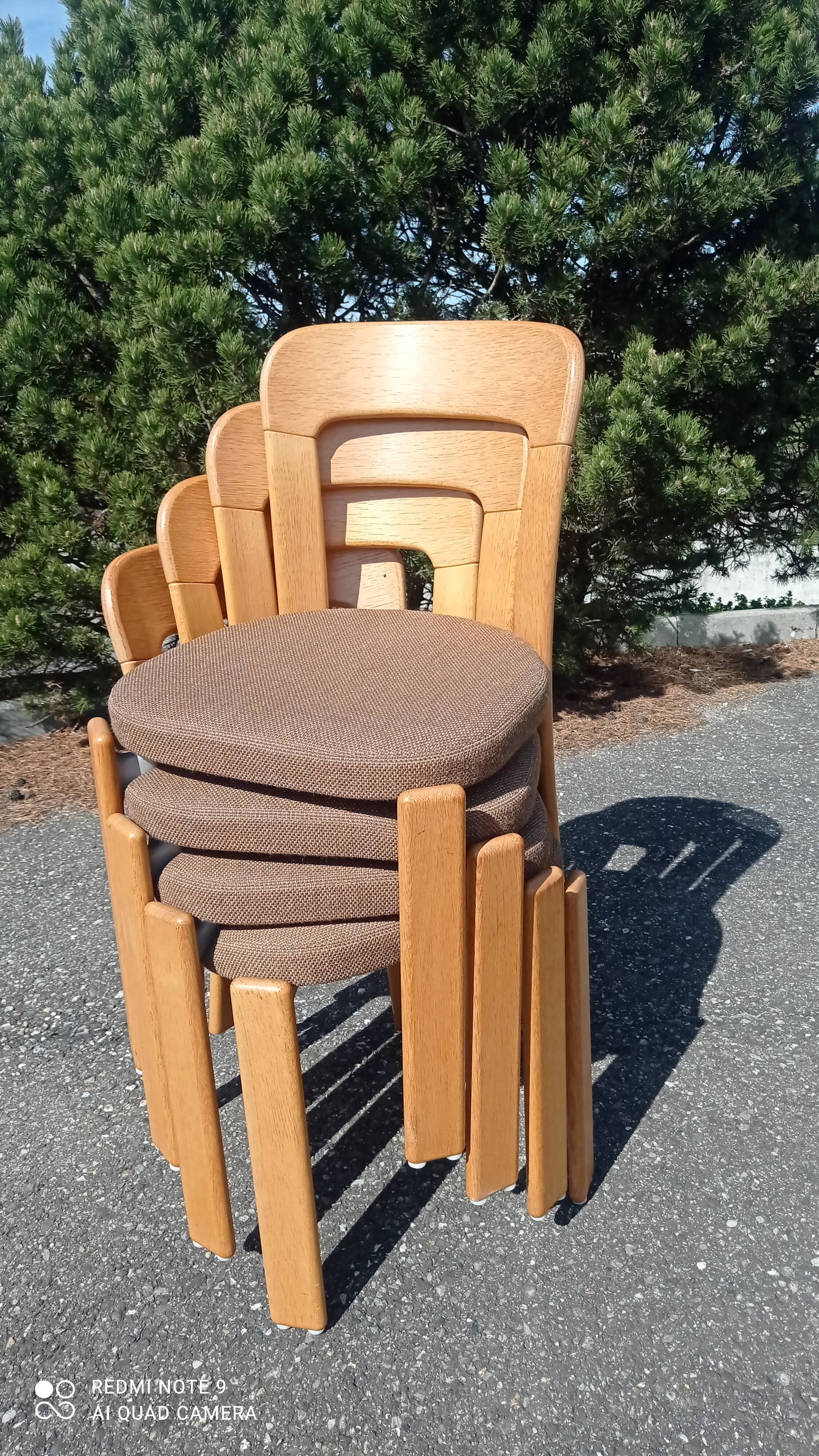 Pair of chairs by Bruno Rey in wood and fabric