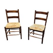 2 chaises en osier Art Déco / École d'Amsterdam / Jac Levee / milieu du siècle