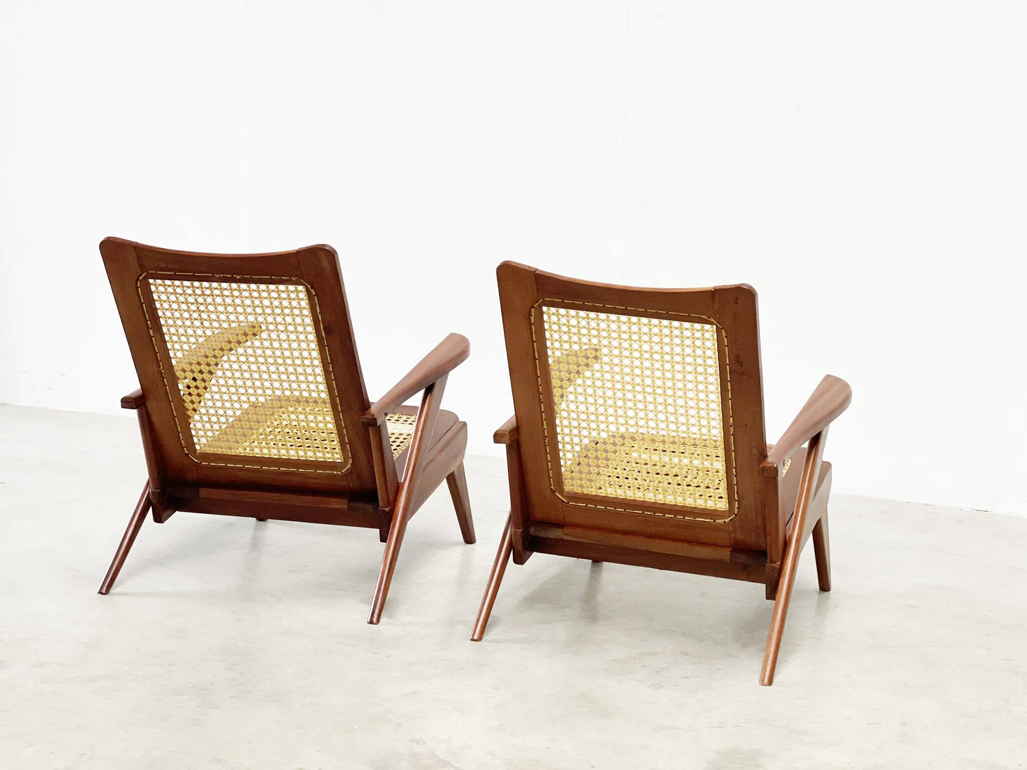 Sculptural french lounge chairs 1950's.