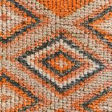 3x11 Orange and Beige Long Wide Runner, Handwoven Wool Runner, 92x336Cm