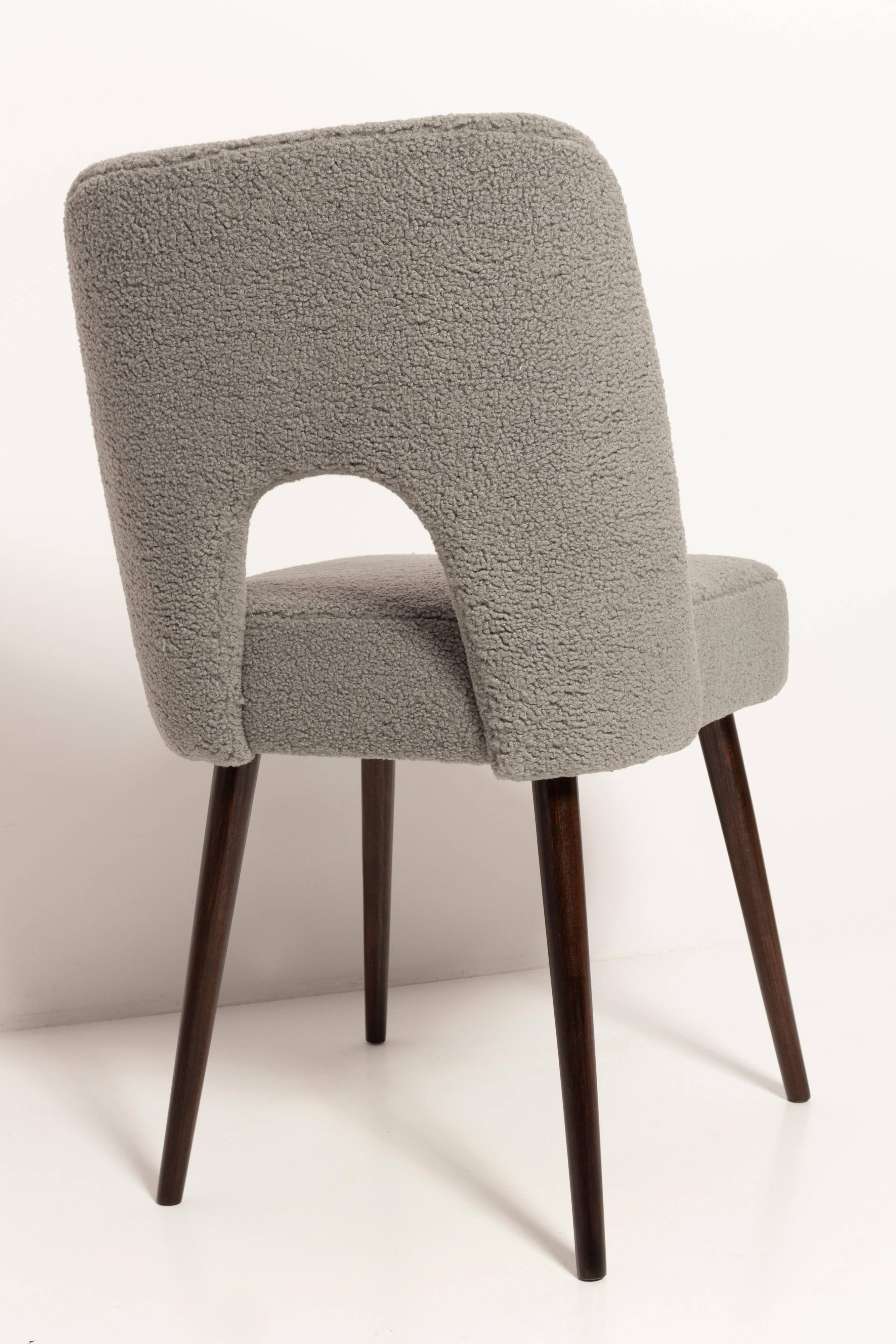 'Shell' Chair in Grey Boucle, Europe, 1960s