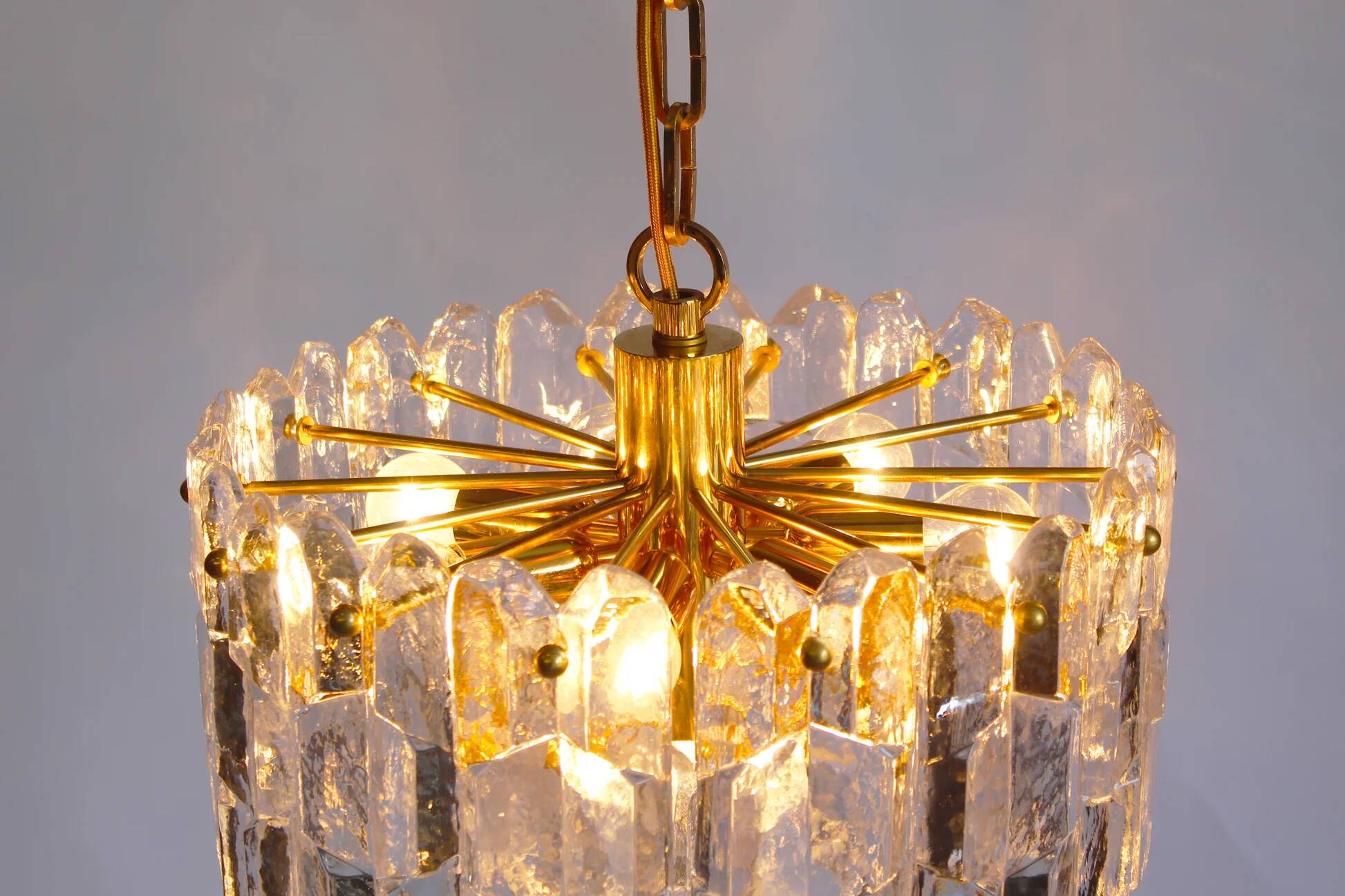 Murano glass and brass 'Palazzo' chandelier by Kalmar