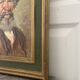 Ancien tableau, peinture à l'huile, portrait vieil homme signé Cardella