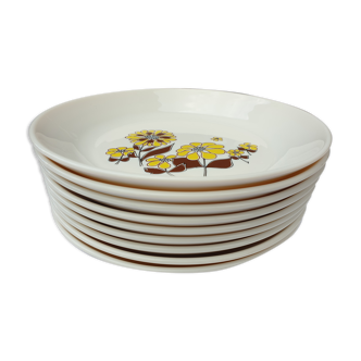 Set 14 assiettes Marguerites pop design 1970 Sovirel