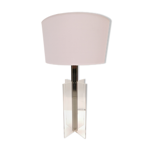 Grand lampe inox et plexiglass